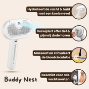 BuddyNest SteamBrush - Professionele Vachtverzorgings Borstel voor Huisdieren