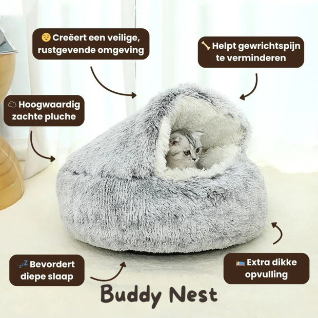 BuddyNest Luxe Slaapnest - Voor Katten & Kleine Honden