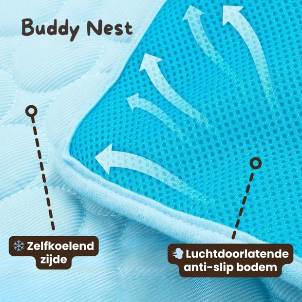 BuddyNest CoolSleep - Zelfkoelende Ligmat voor Huisdieren