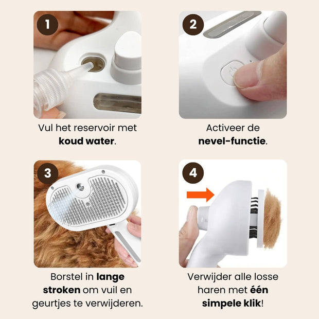 BuddyNest SteamBrush - Professionele Vachtverzorgings Borstel voor Huisdieren