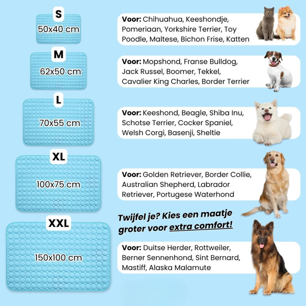 BuddyNest CoolSleep - Zelfkoelende Ligmat voor Huisdieren
